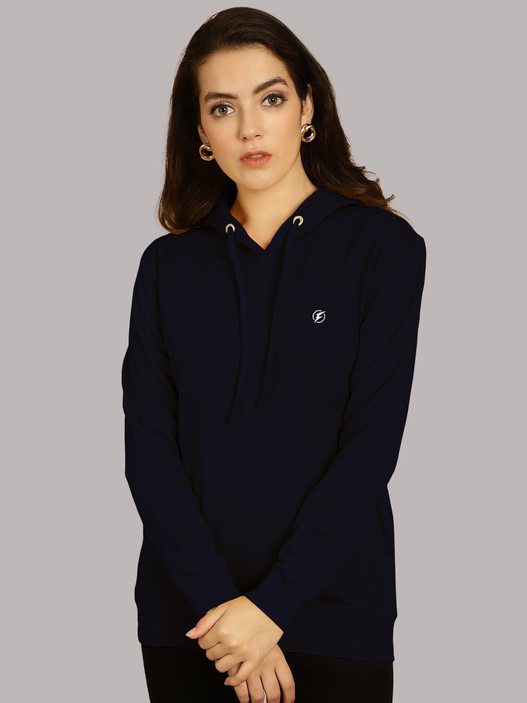 

Friskers Hooded Cotton Fleece Sweatshirt, Navy blue