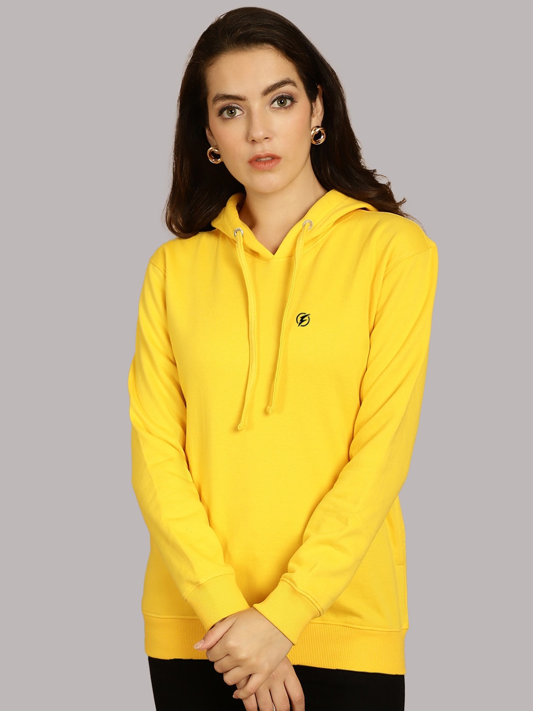 

Friskers Hooded Cotton Fleece Sweatshirt, Yellow