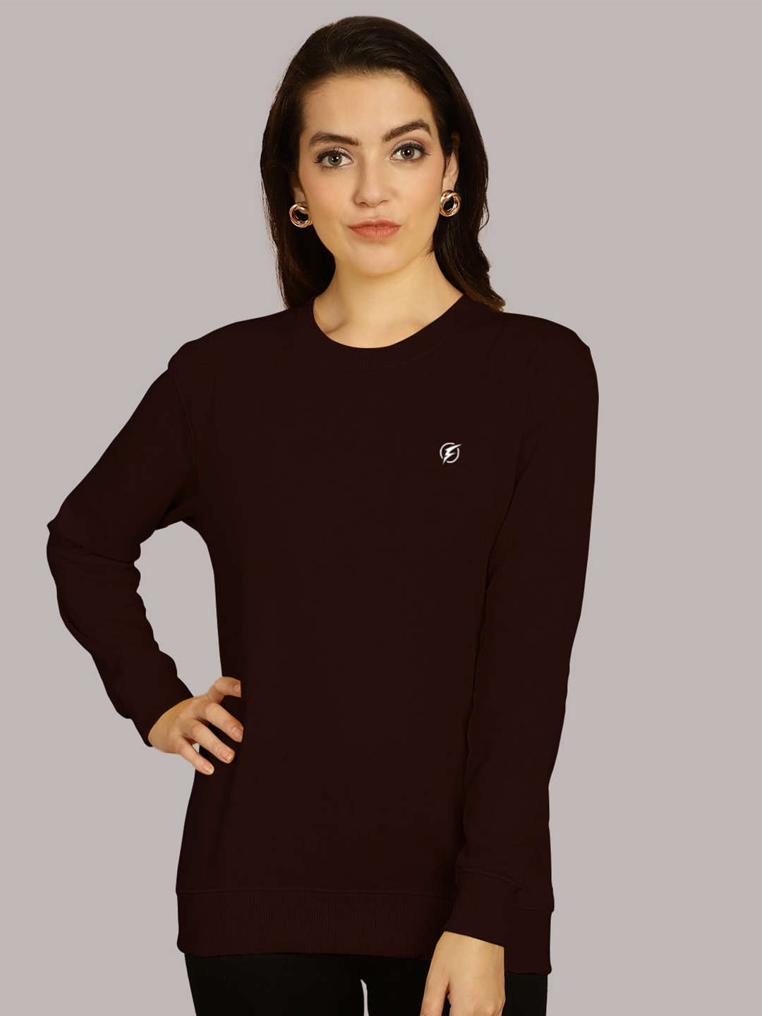 

Friskers Round Neck Fleece Sweatshirt, Brown