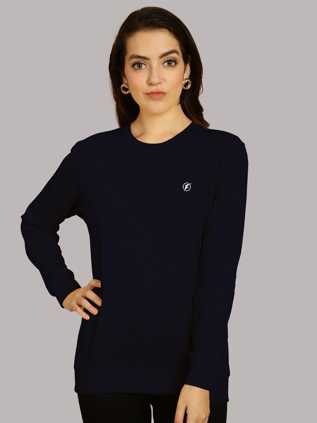 

Friskers Round Neck Fleece Sweatshirt, Navy blue