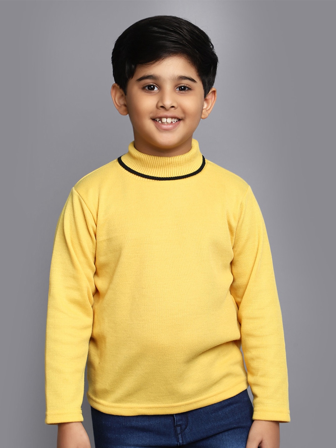

V-Mart Boys Turtle Neck Long Sleeves Acrylic Pullover Sweater, Yellow