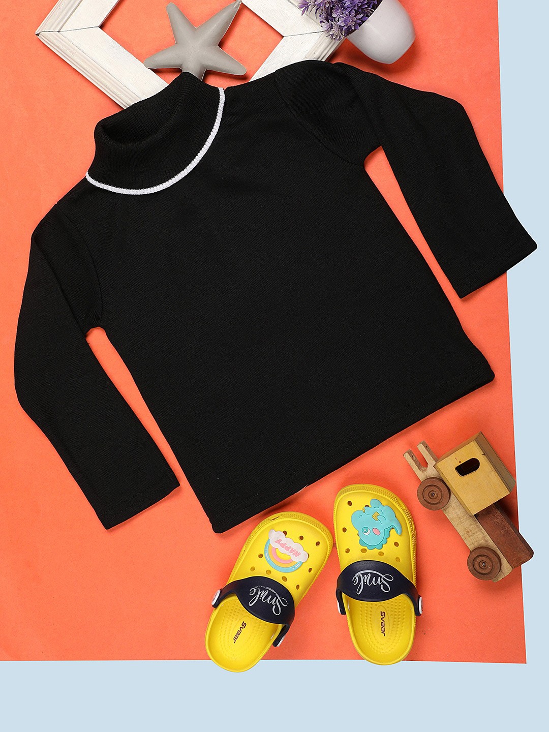 

V-Mart Boys Turtle Neck Long Sleeves Acrylic Pullover Sweater, Black