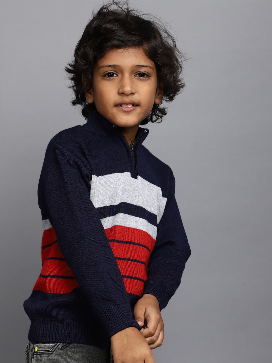 

V-Mart Boys Striped Acrylic Pullover, Teal