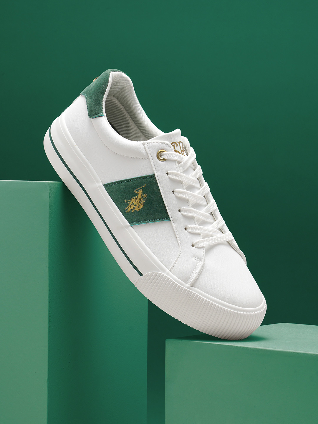 

U.S. Polo Assn. Women RONNIE Colourblocked Comfort Insole Sneakers, White