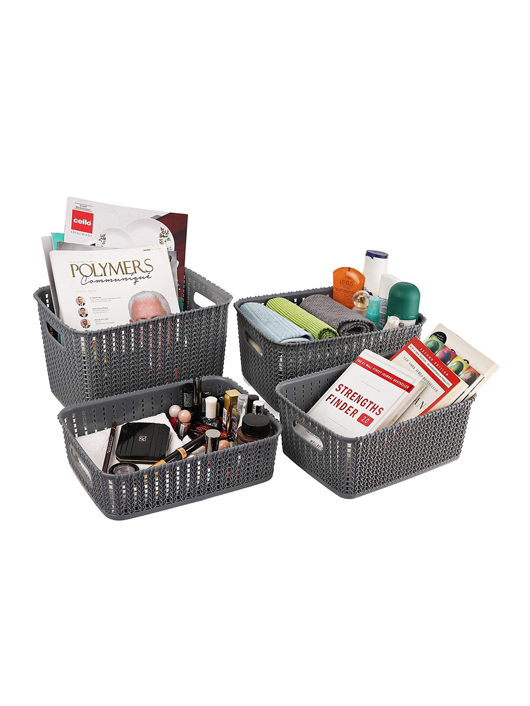

Cello Style Knit 4 Pcs Grey Plastic Multi-Utility Organisers