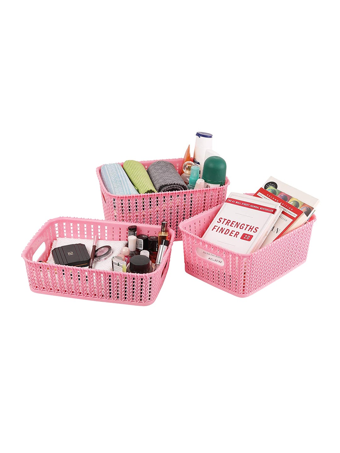 

Cello Knit Style 3 Pcs Pink Multi-Utility Organisers