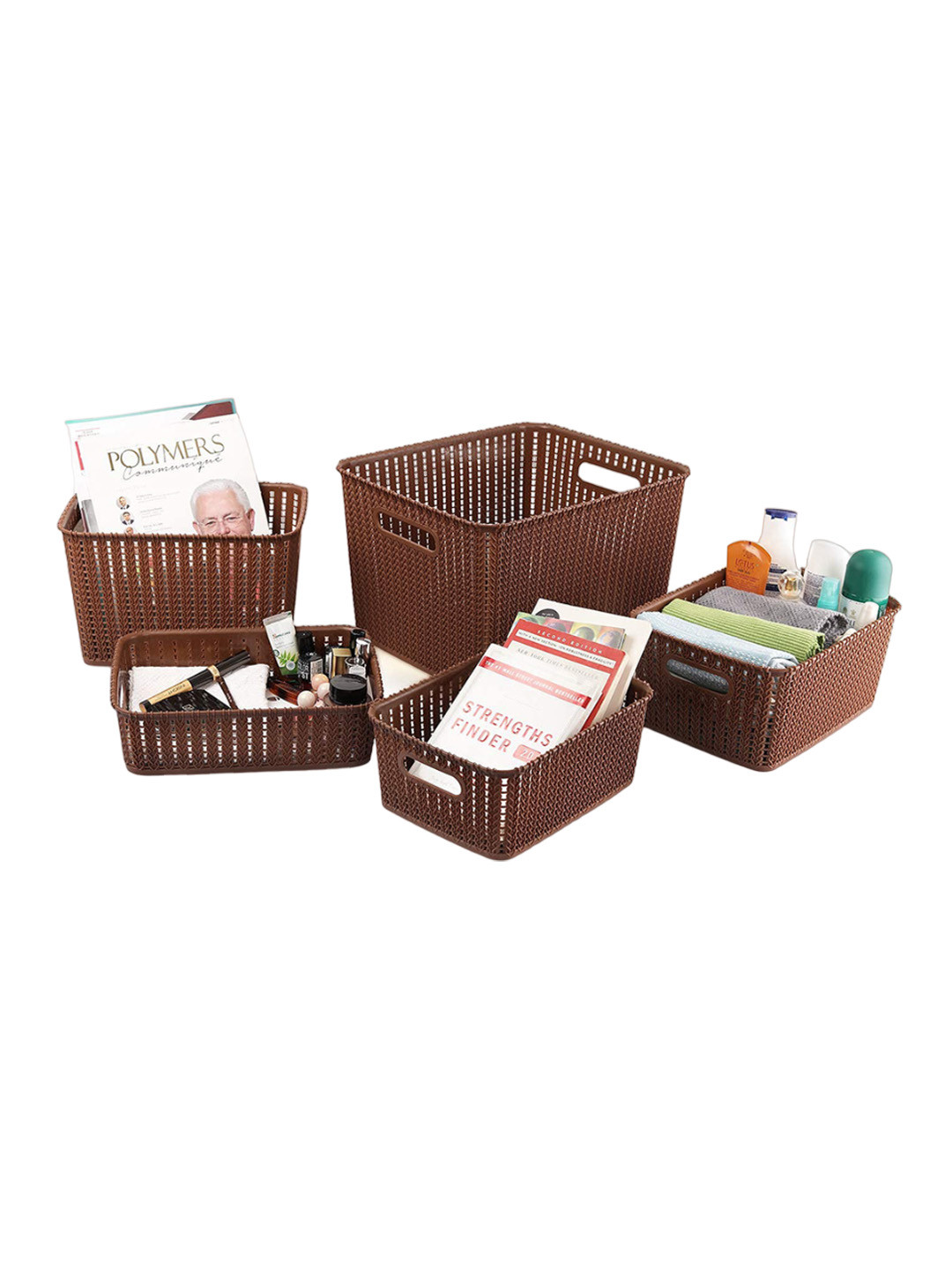 

Cello Knit Style 5 Pcs Brown Multi-Utility Organisers