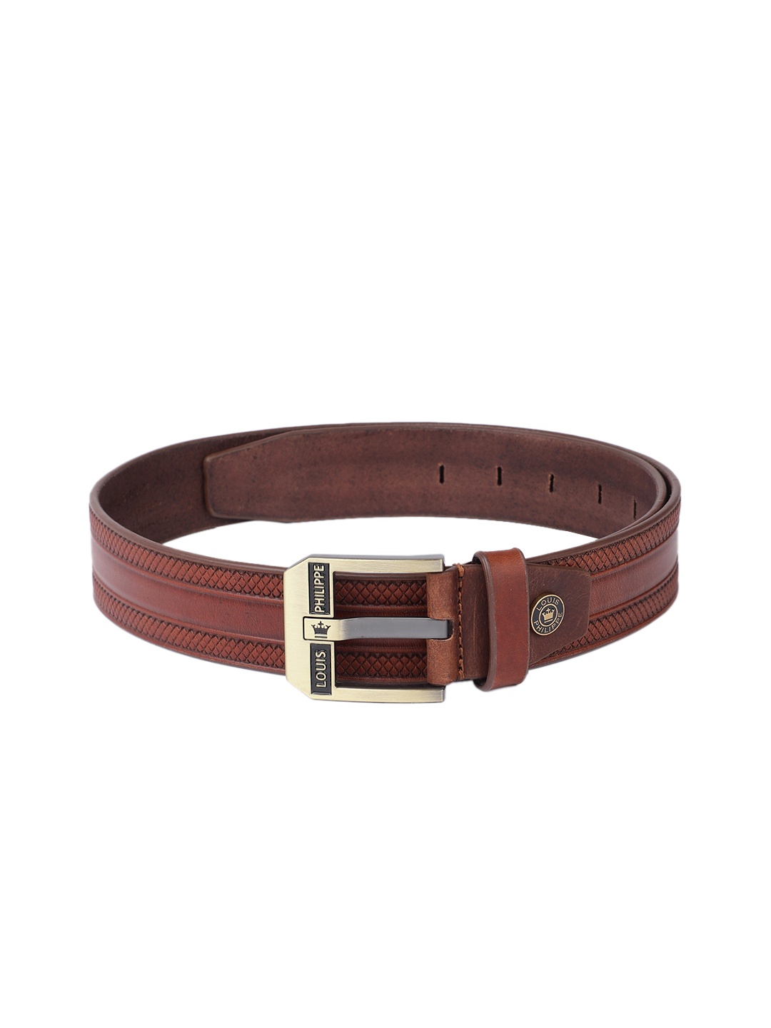 

Louis Philippe Sport Men Wide Leather Belt, Brown