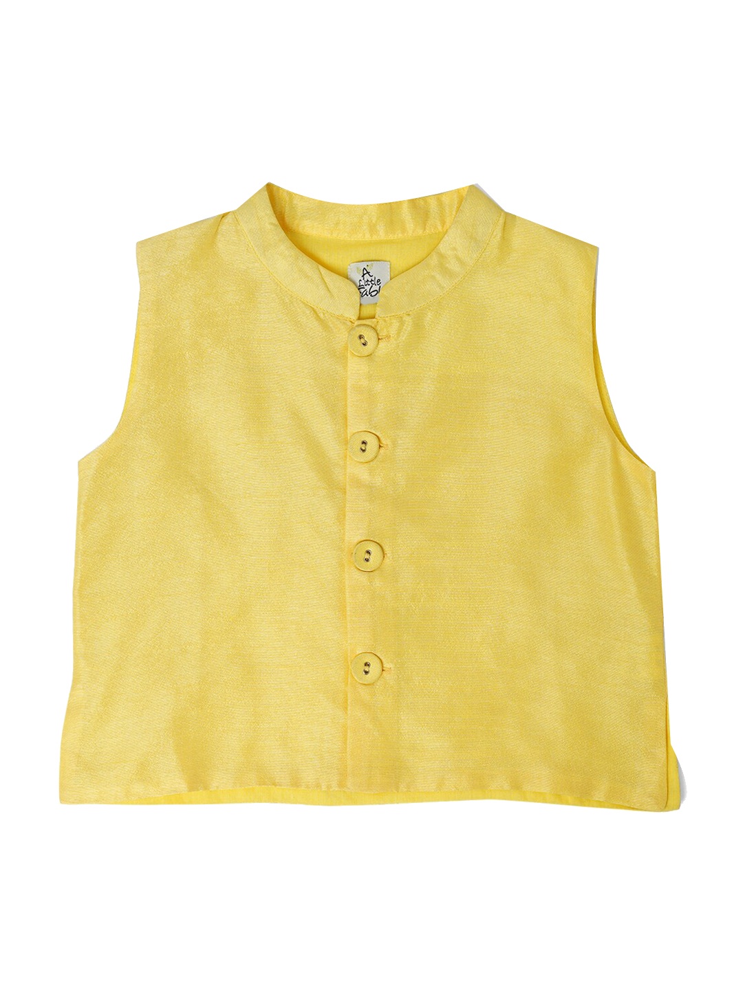 

A Little Fable Boys Mandarin Collar Sleeveless Nehru Jacket, Yellow