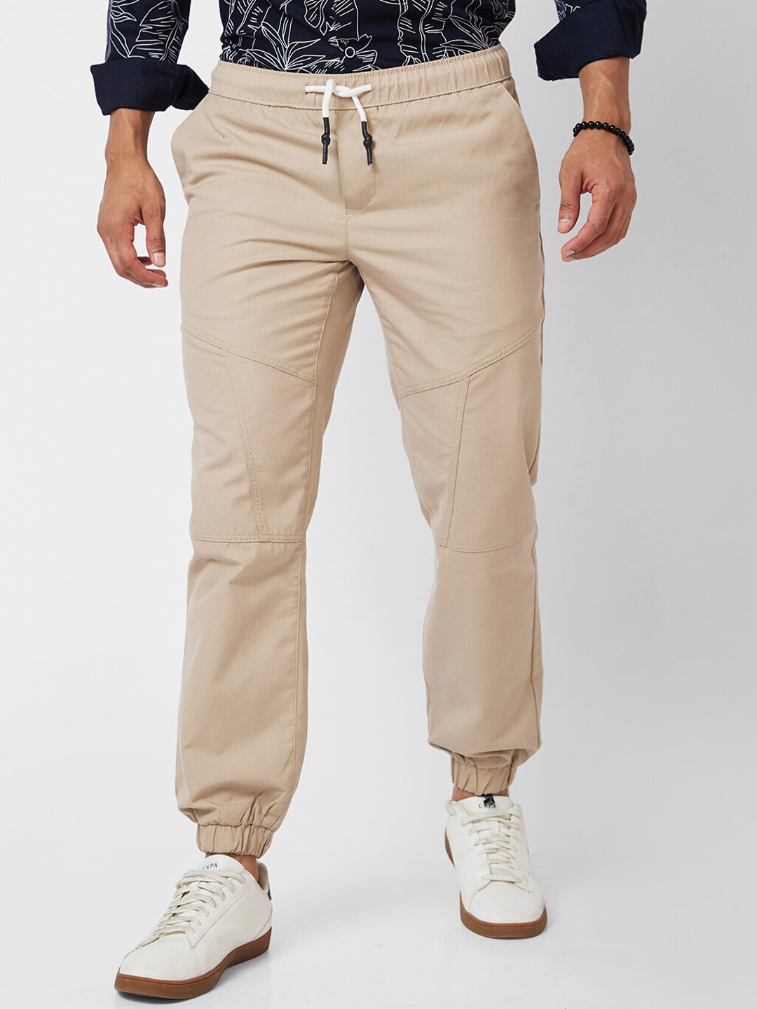 

VASTRADO Men Classic Cotton Joggers, Beige