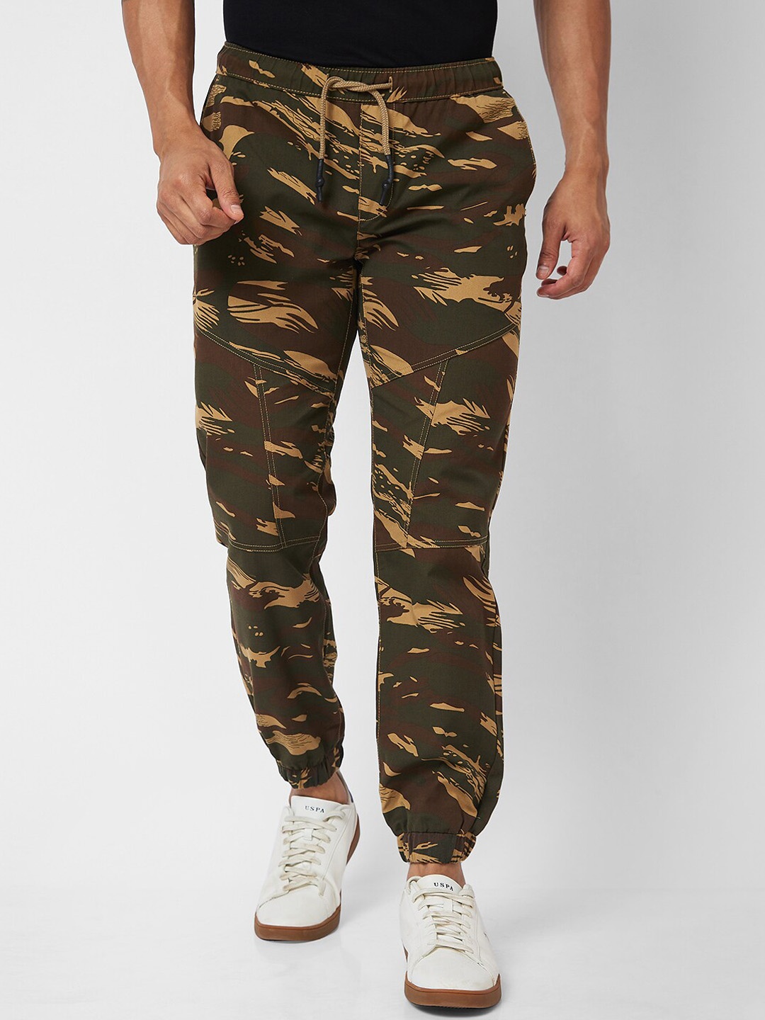 

VASTRADO Men Camouflage Printed Classic Cotton Joggers, Green