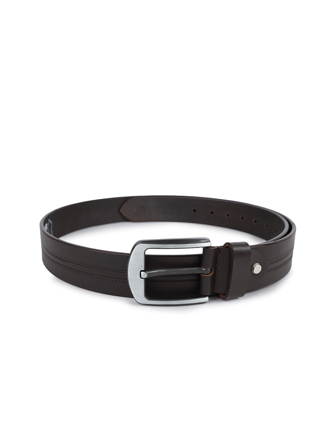 

CIMONI Men Textured Genuine Leather Wide Belt, Brown