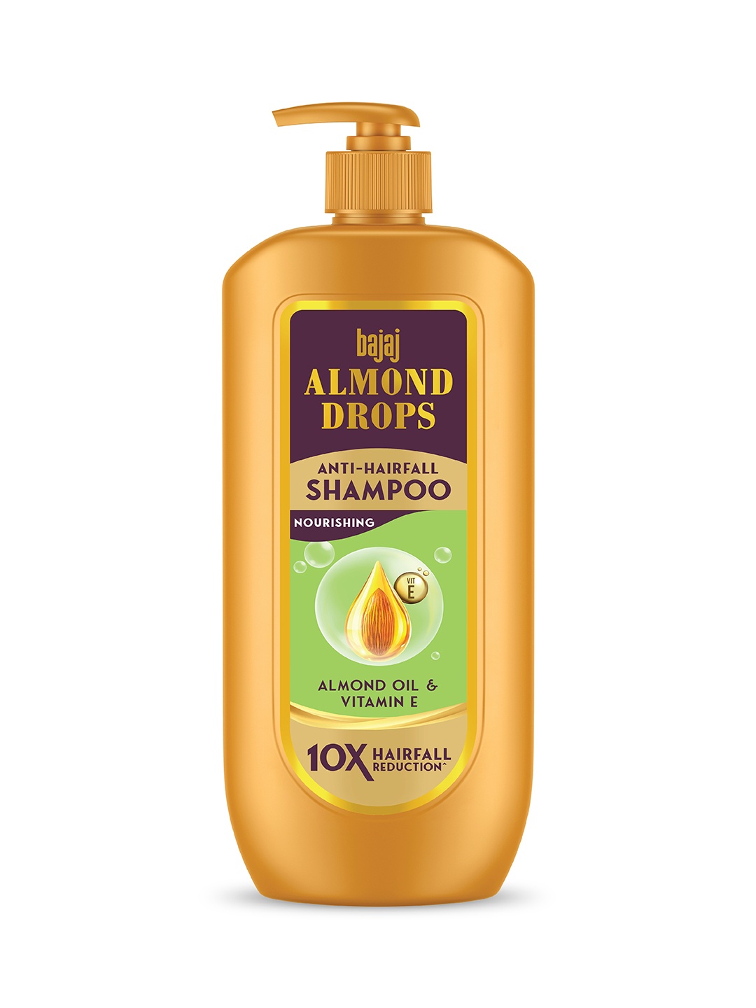 

BAJAJ CONSUMER CARE Almond Drops Anti-Hairfall Shampoo with Vitamin E - 650ml, Gold