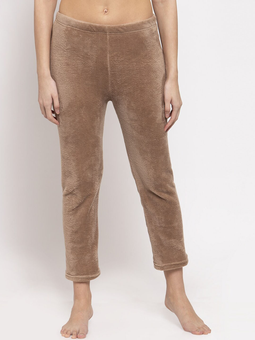 

NEUDIS Women Mid-Rise Fleece Lounge Pant, Brown