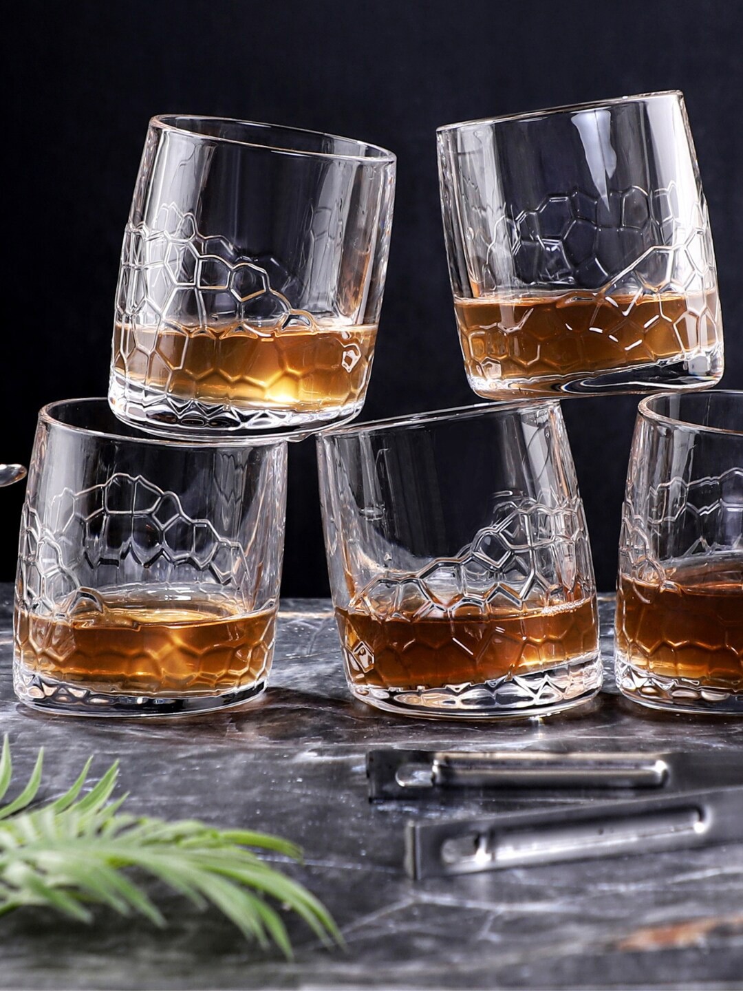 

MODERN YARD 6 Pcs Transparent Whisky Glasses - 300 ML Each