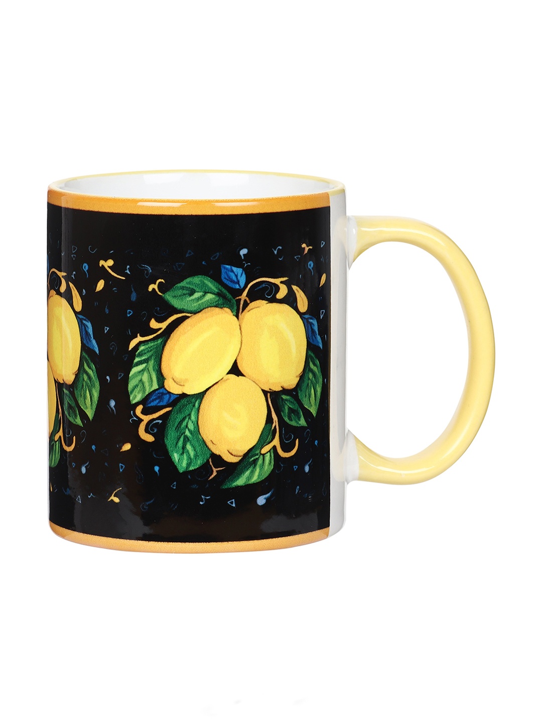 

KOLOROBIA Black & Yellow Lemons Printed Ceramic Coffee Mug - 325 ML