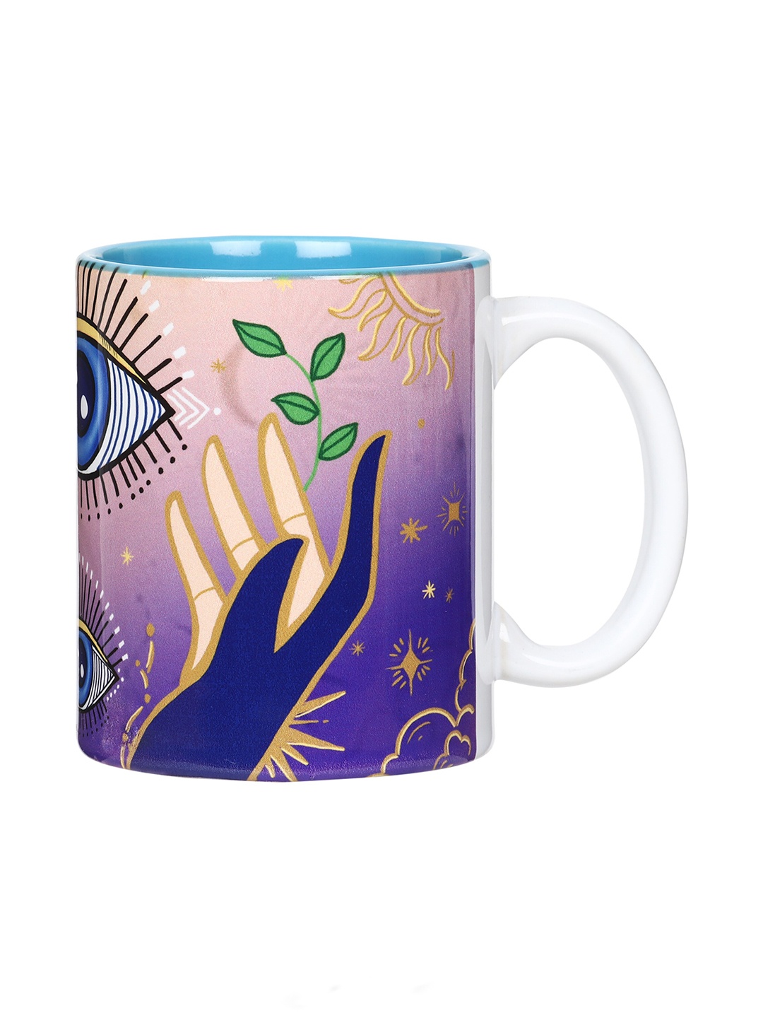 

KOLOROBIA Blue & White Printed Ceramic Glossy Mugs 325 ml