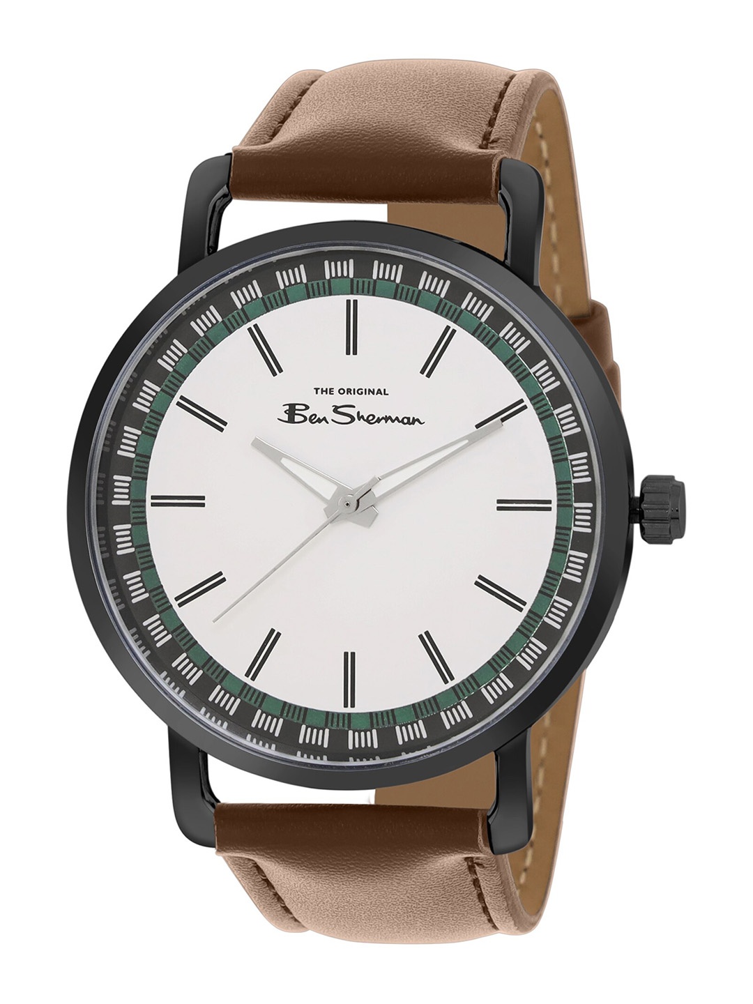 

BEN SHERMAN Men Leather Analogue Watch BS089BR, White