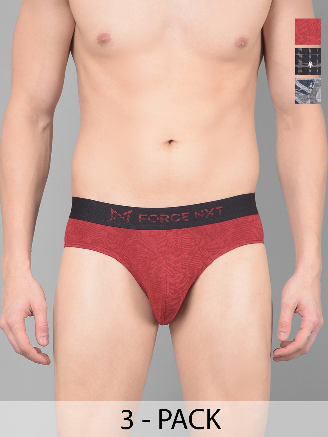 

Force NXT Pack Of 3 Assorted Anti Microbial Basic Briefs MNFL-35P-ASST-C1-PO3