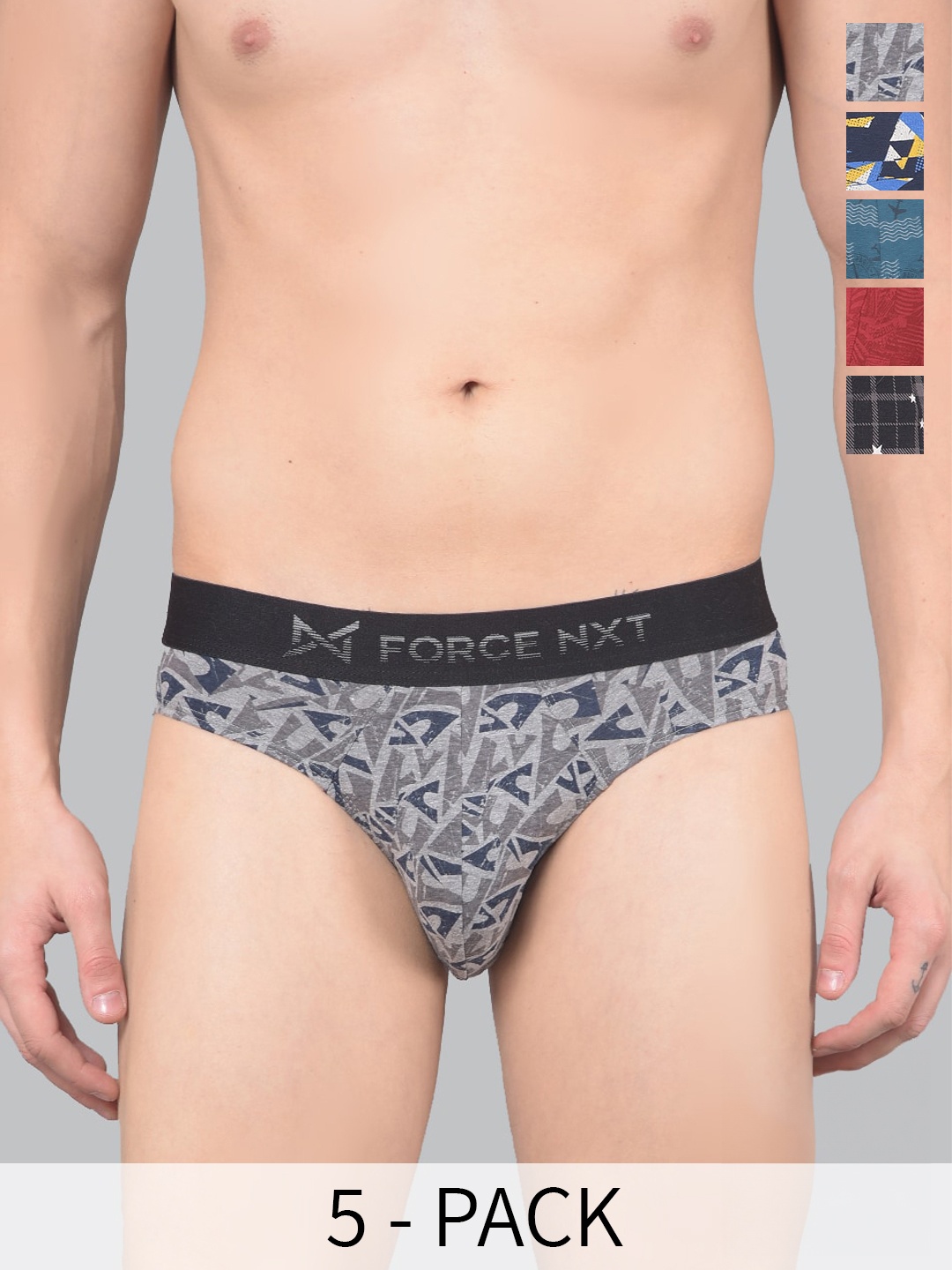 

Force NXT Pack Of 5 Assorted Anti Microbial Basic Briefs MNFL-35P-ASST-PO5