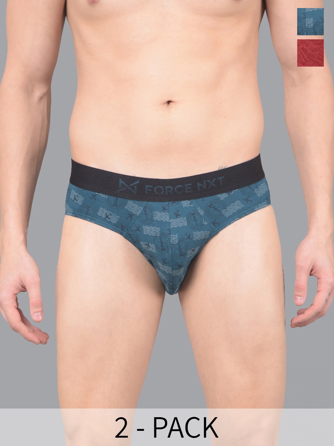 

Force NXT Pack Of 2 Assorted Anti Microbial Basic Briefs MNFL-35P-ASST-C1-PO2