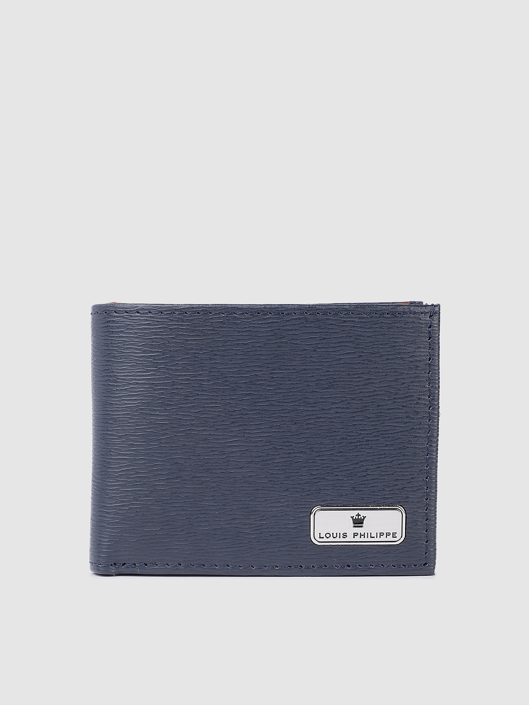 

Louis Philippe Men Solid Two Fold Wallet, Navy blue