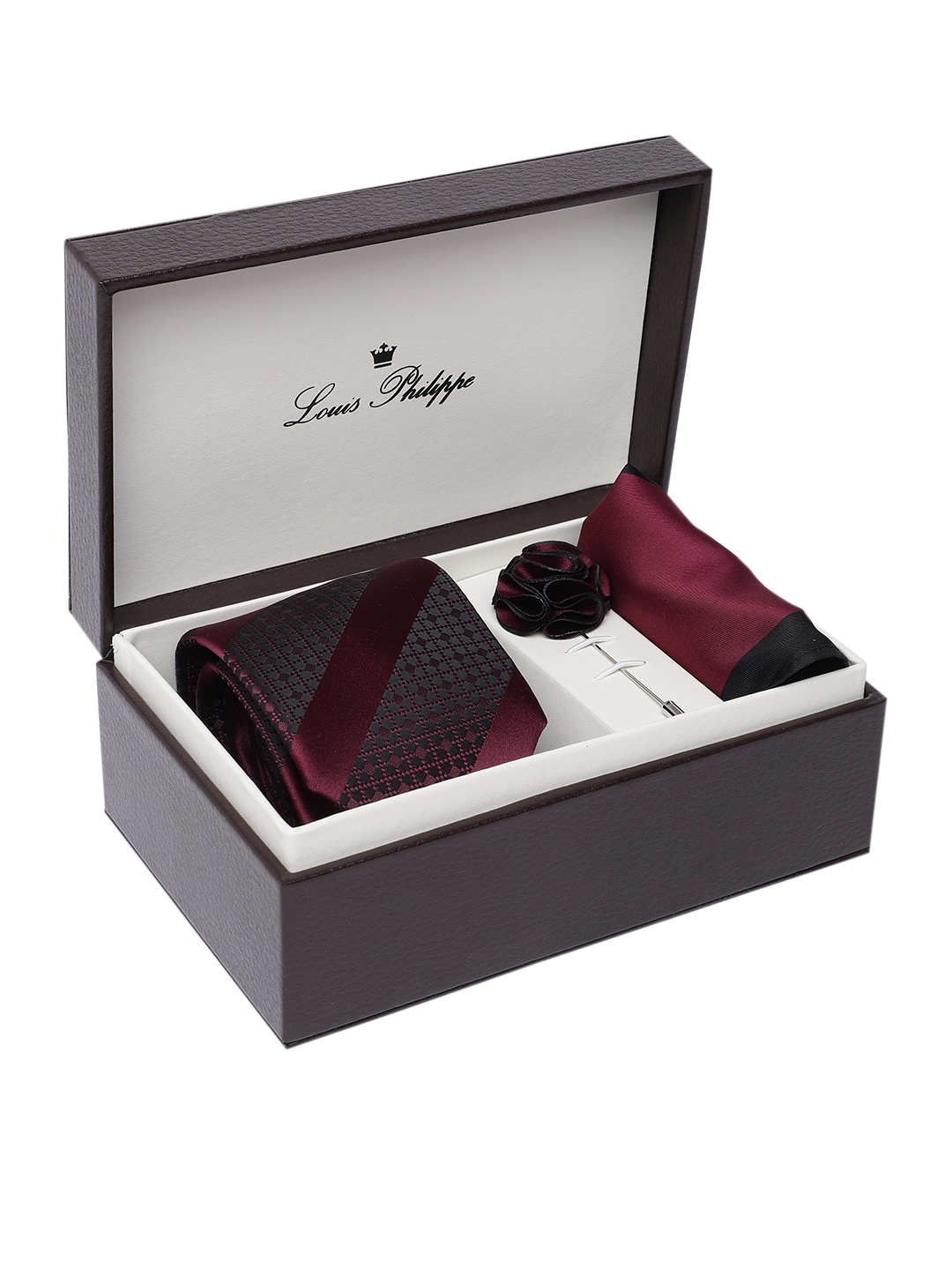 

Louis Philippe Men Accessory Gift Set, Maroon