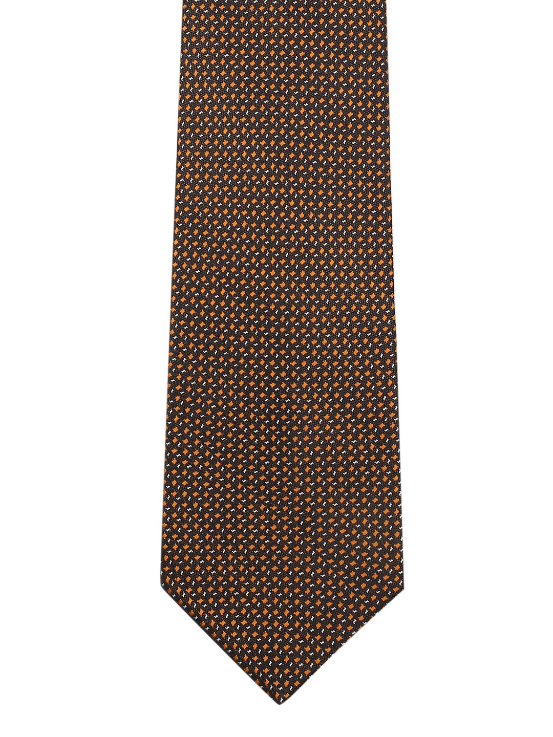 

Louis Philippe Men Woven Design Broad Tie, Brown