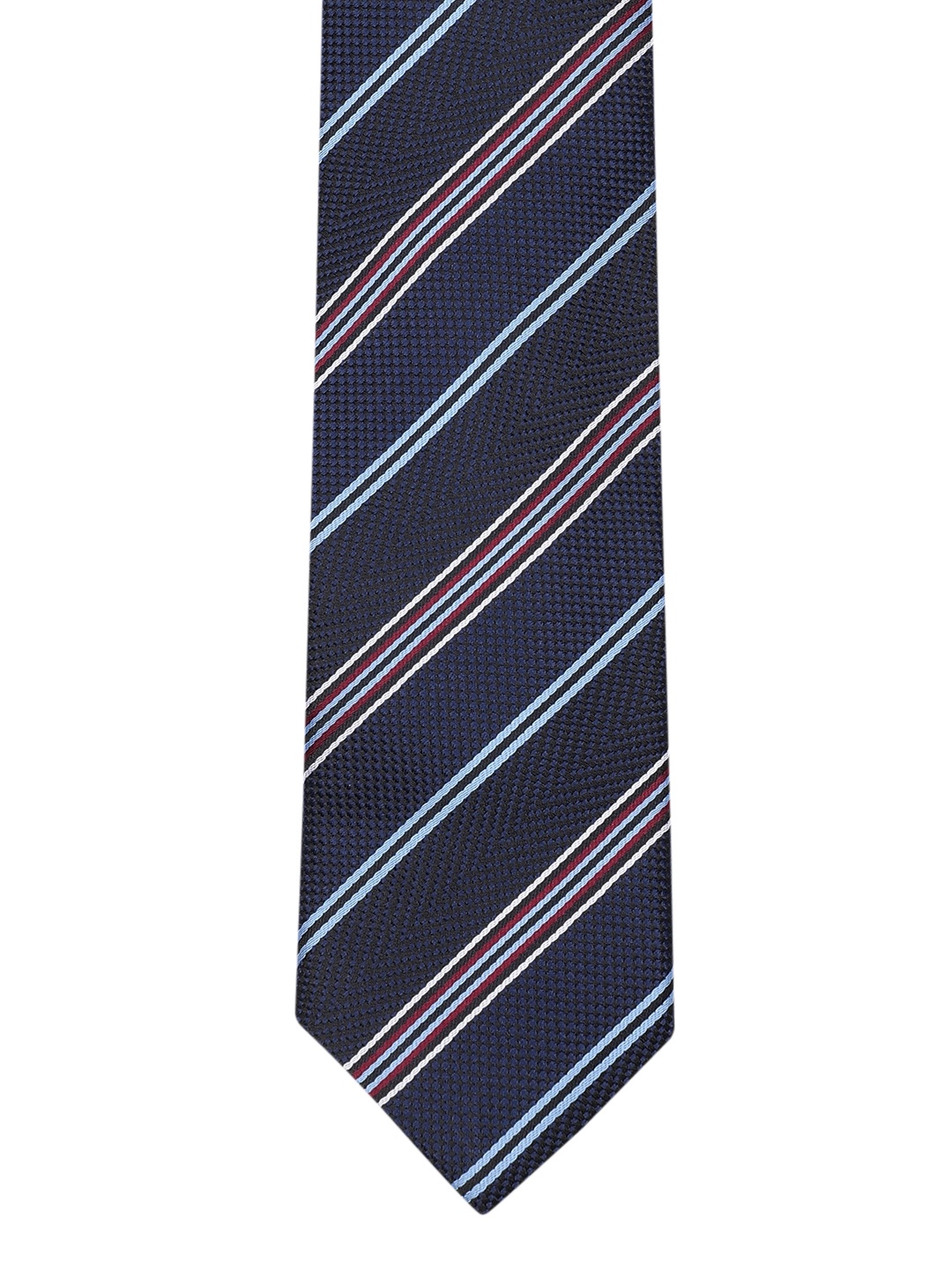 

Louis Philippe Men Striped Skinny Tie, Blue