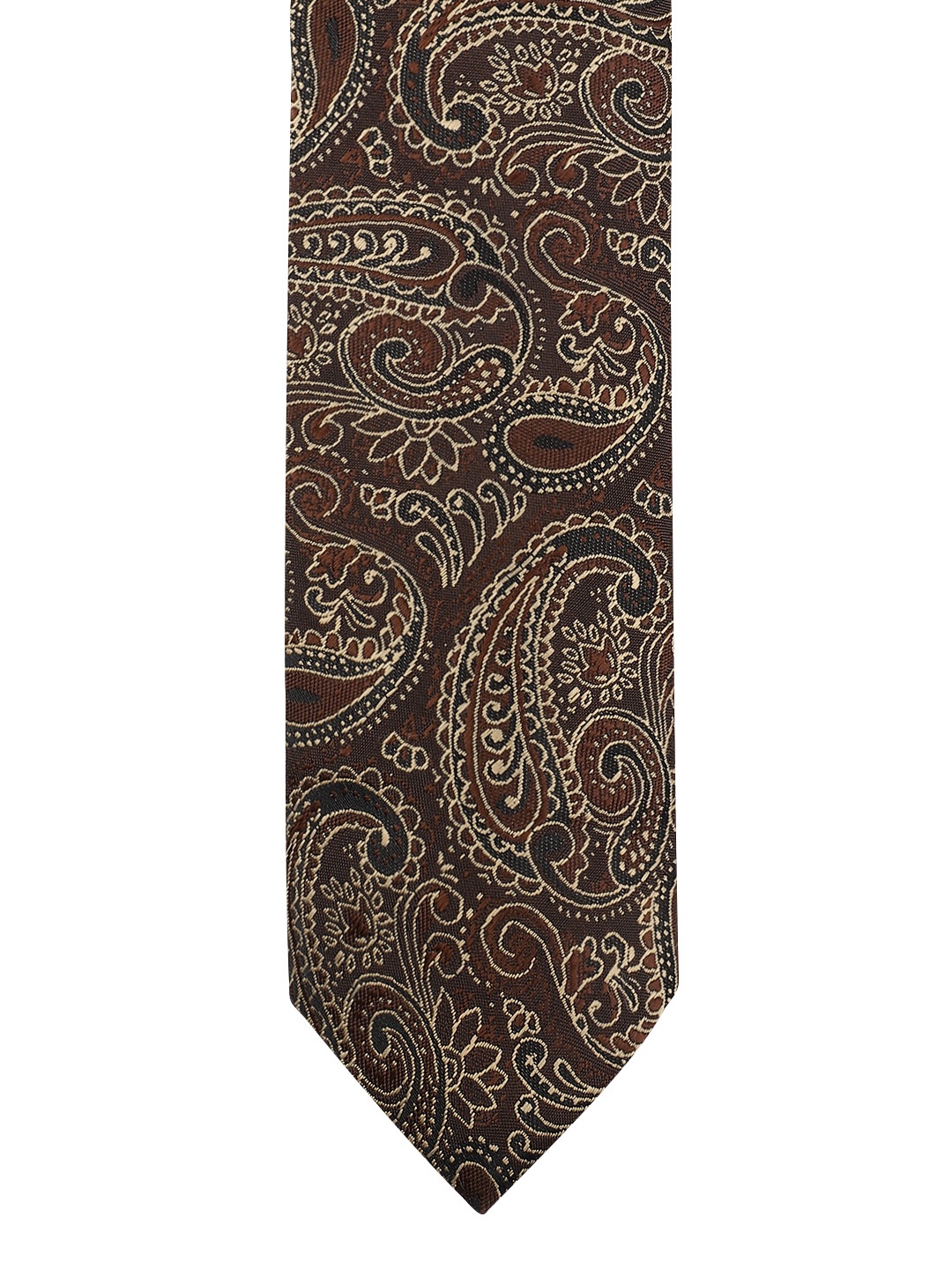 

Louis Philippe Men Woven Design Broad Tie, Brown