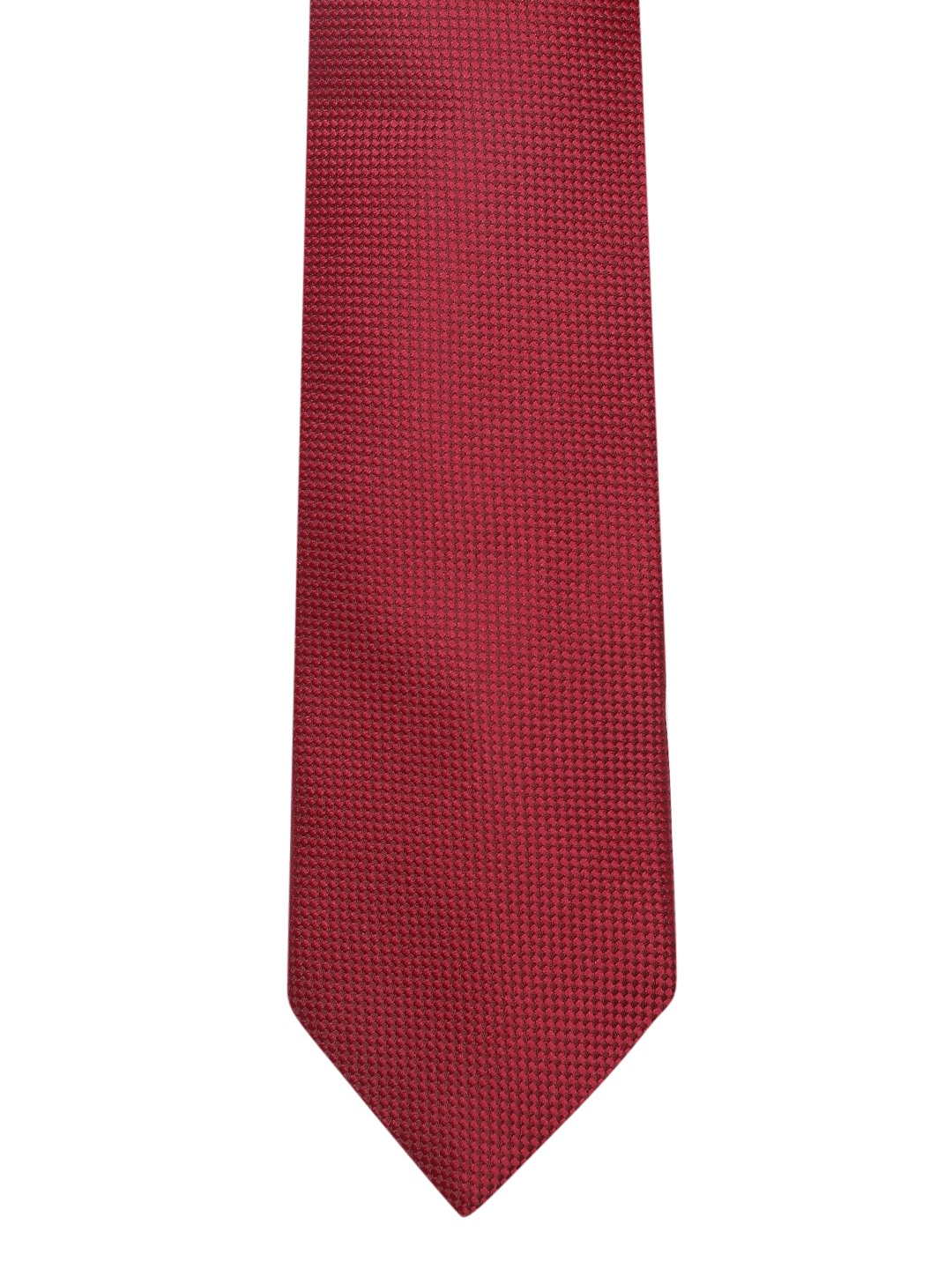 

Louis Philippe Men Woven Design Skinny Tie, Red