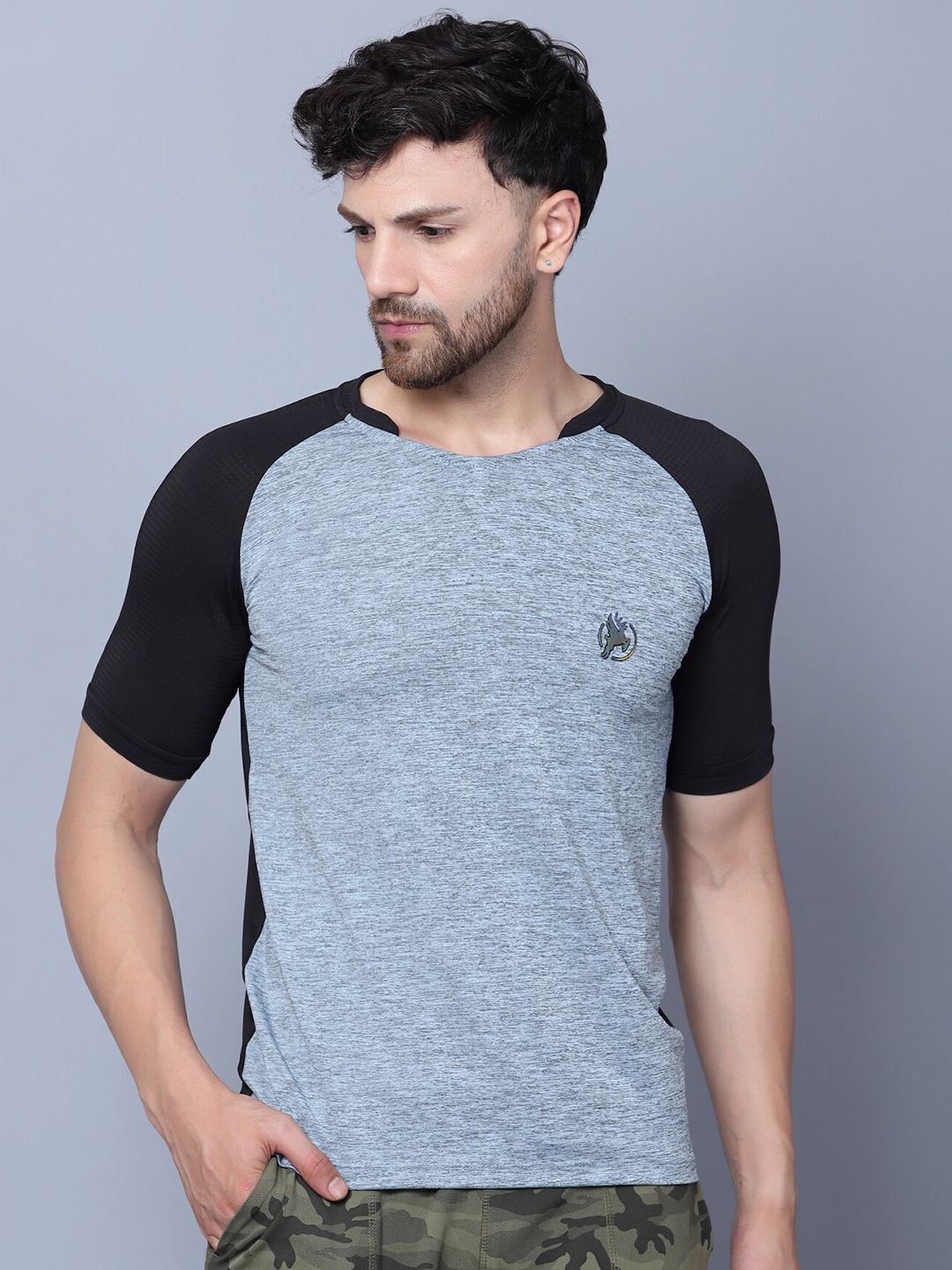 

Trenz Colourblocked Raglan Sleeves T-Shirt, Grey