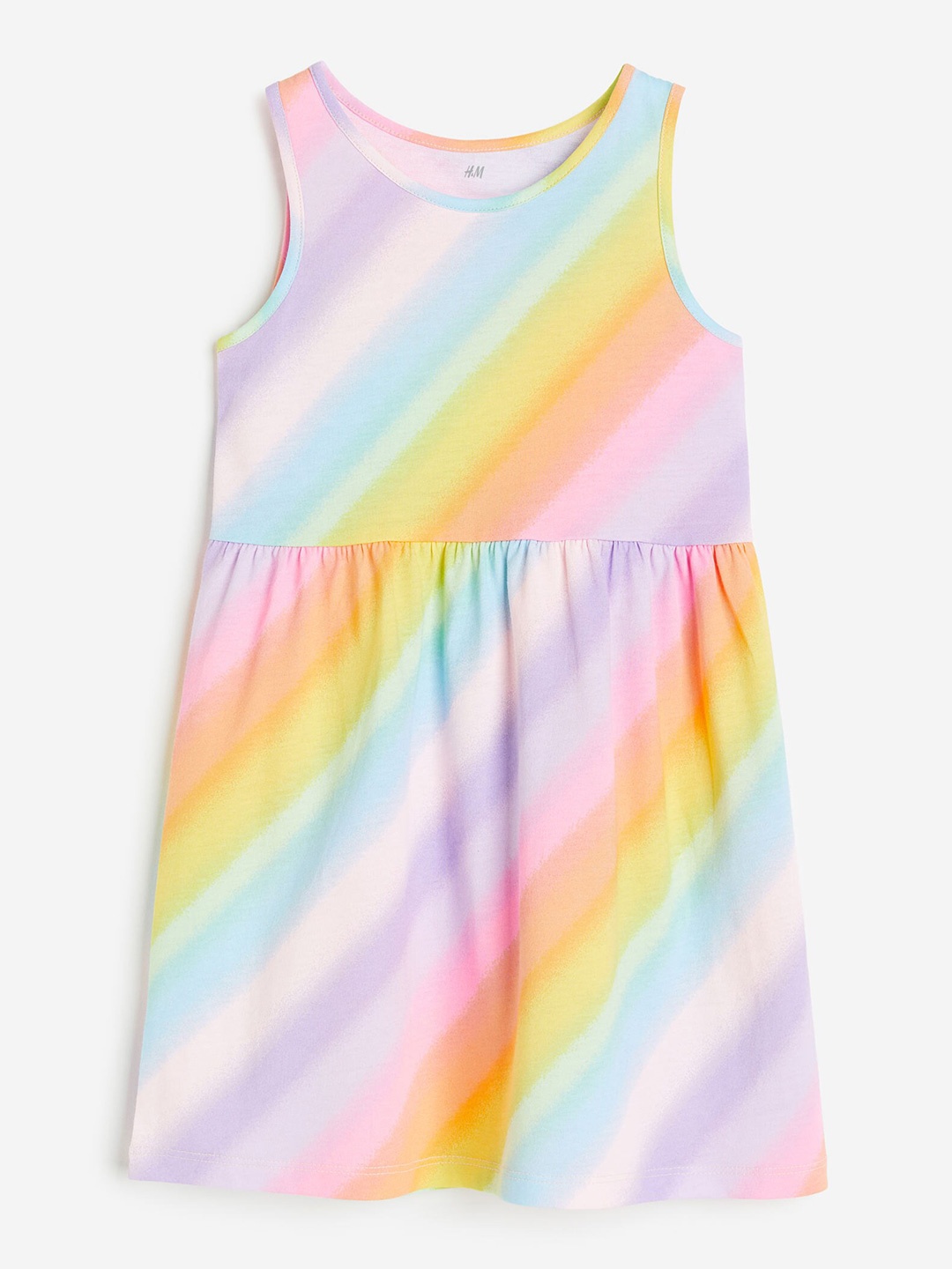 

H&M Girls Pure Cotton Patterned Jersey Dress, Pink