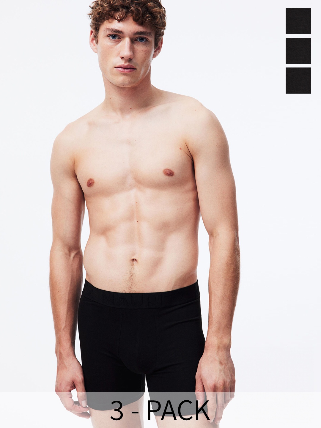 

H&M 3-Pack Xtra Life Mid Trunks, Black