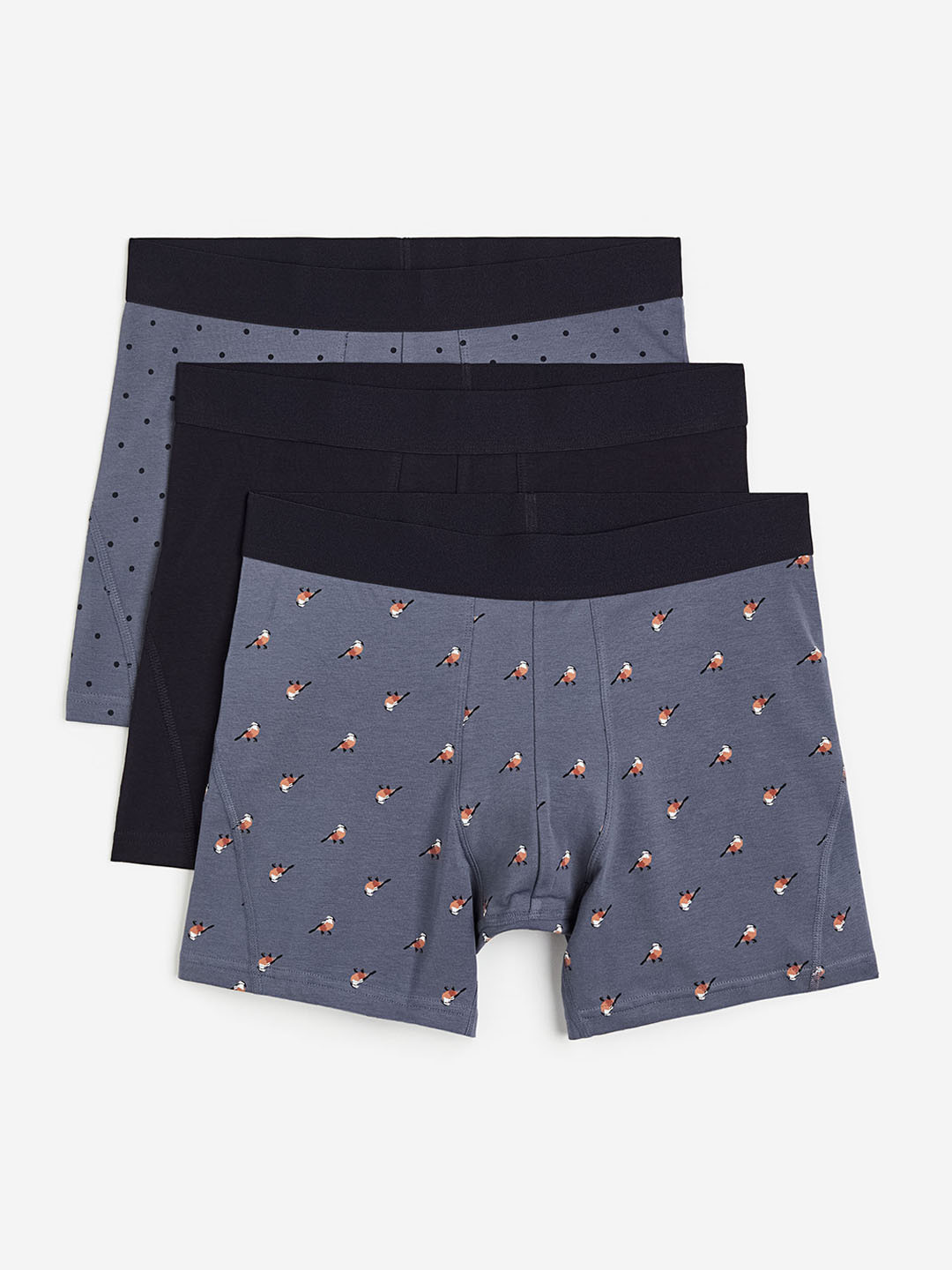 

H&M Men 3-Pack Xtra Life Cotton Trunks, Grey