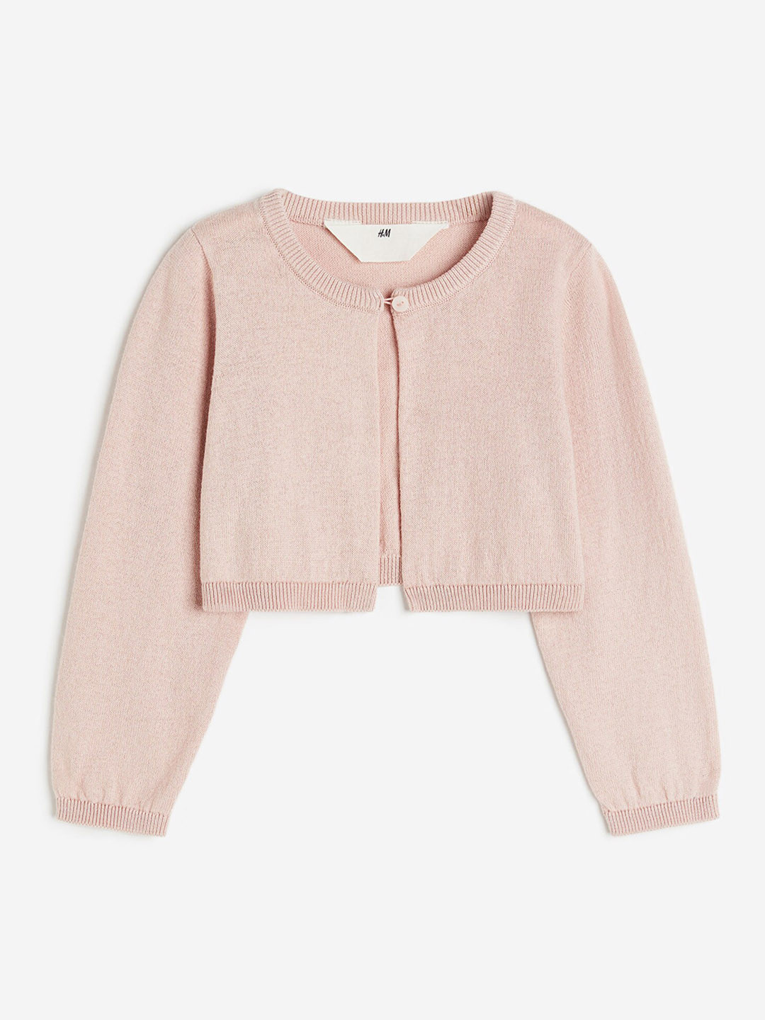 

H&M Girls Pure Cotton Fine-Knit Bolero, Pink