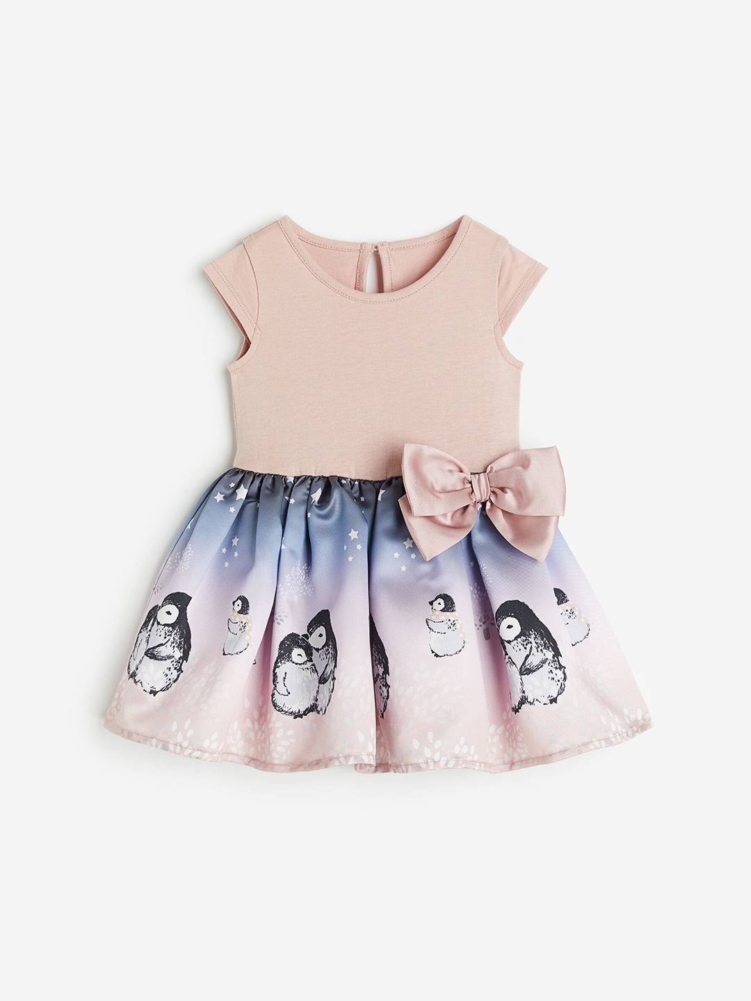 

H&M Girls Bow-Detail Printed Dress, Pink