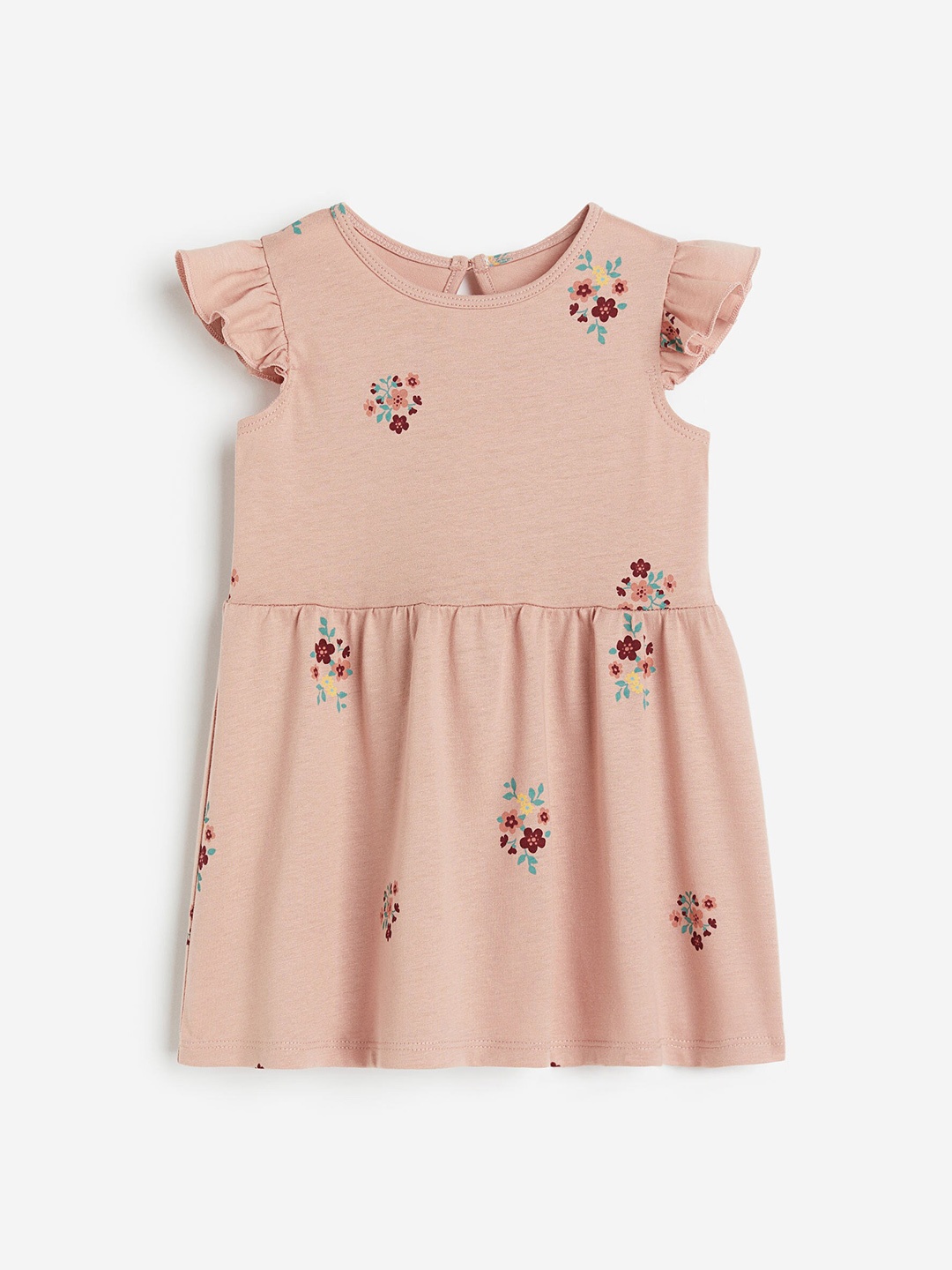 

H&M Girls Pure Cotton Flutter Sleeved Dress, Pink
