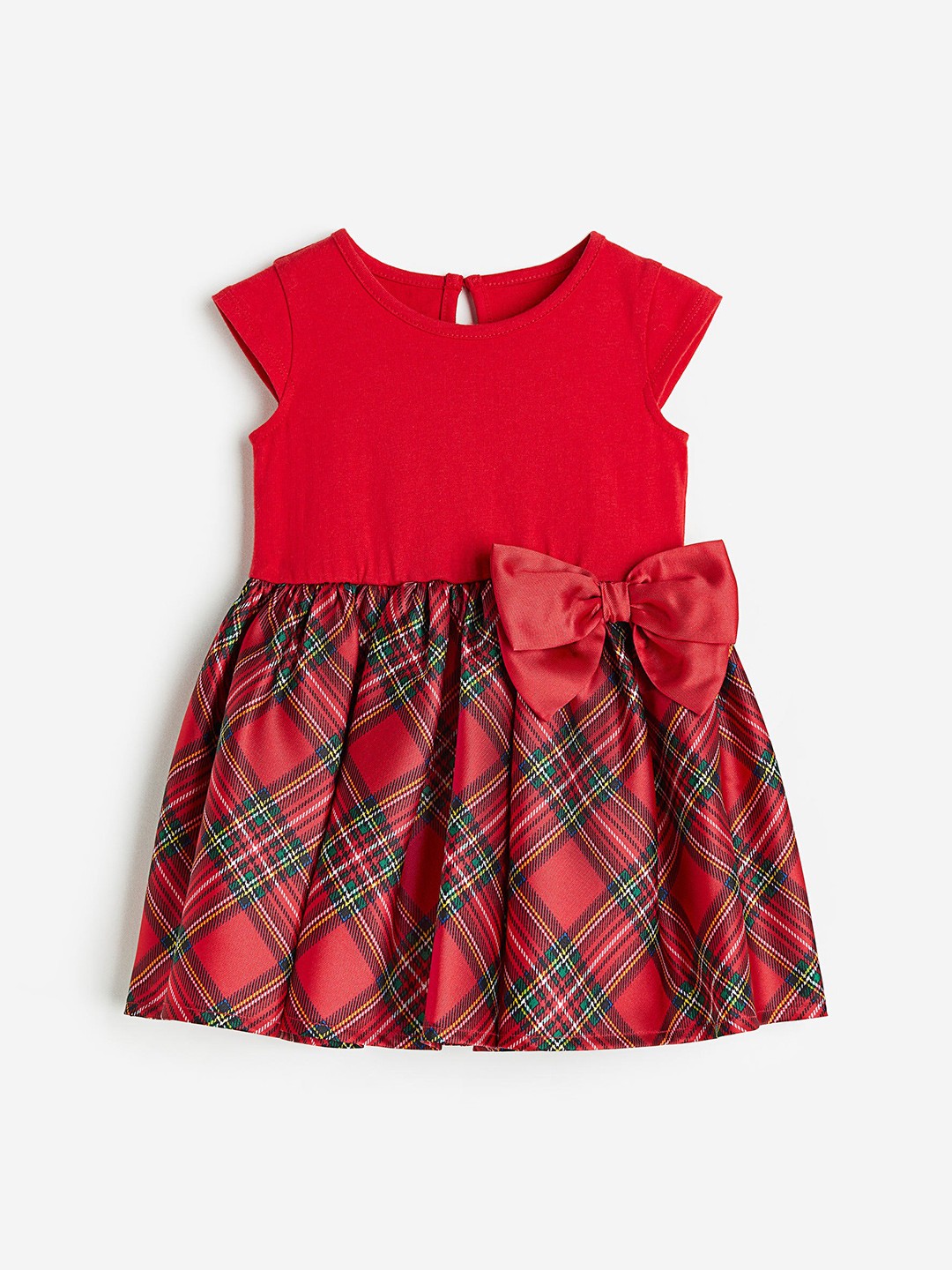 

H&M Girls Bow-Detail Printed Dress, Red