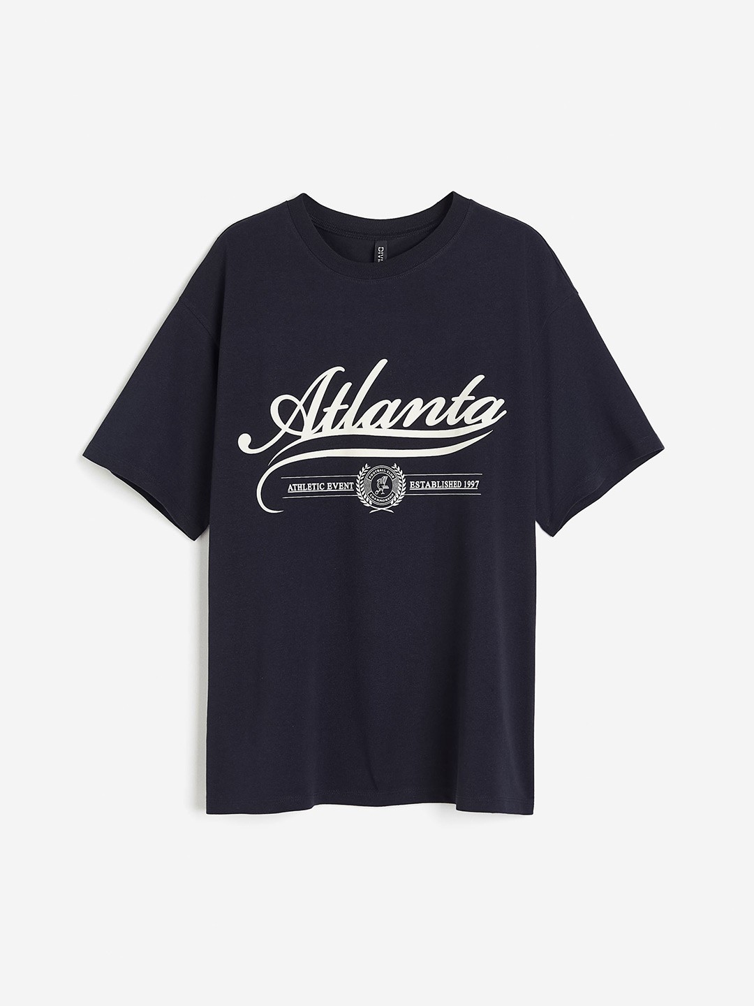 

H&M Women Oversized Printed T-Shirt, Blue