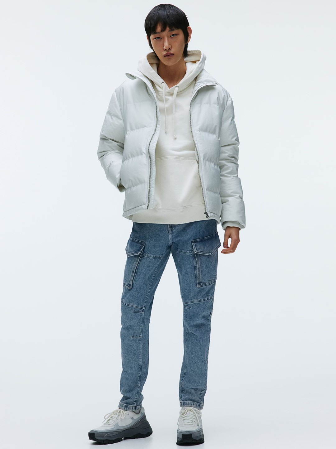 

H&M Men Slim Cargo Jeans, Blue
