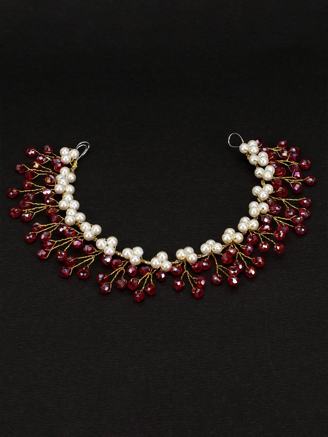 

FIMBUL Beaded Tiara Hair Accessory, Red