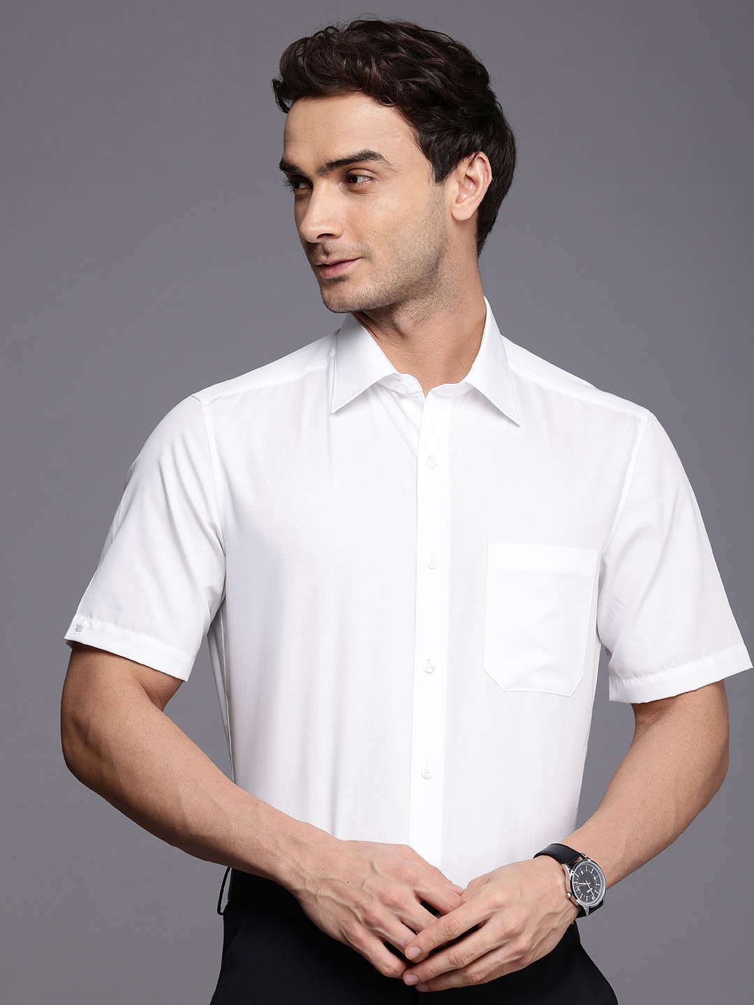 

Louis Philippe Pure Cotton Classic Opaque Formal Shirt, White