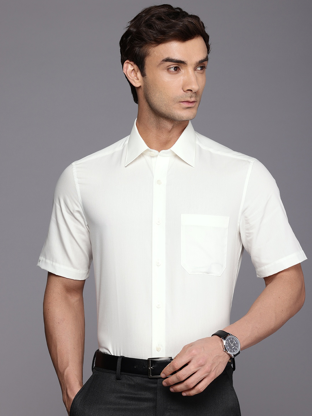 

Louis Philippe Classic Pure Cotton Formal Shirt, Off white