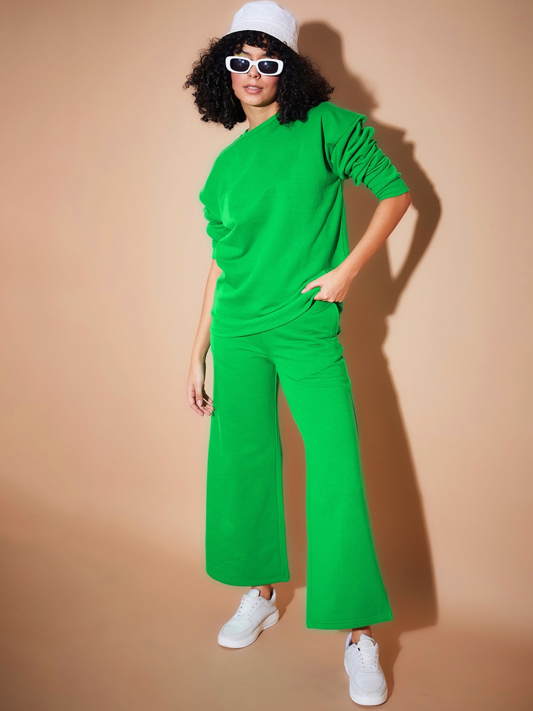 

SASSAFRAS BASICS Fleece Oversized Sweatshirt With Trouser, Green