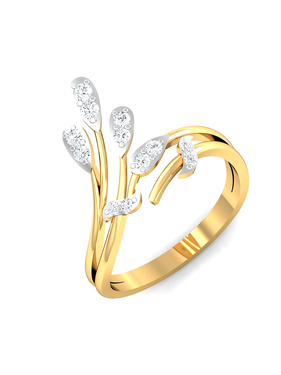 

KUBERBOX 18KT Gold Diamond Studded Finger Ring-2.89gm