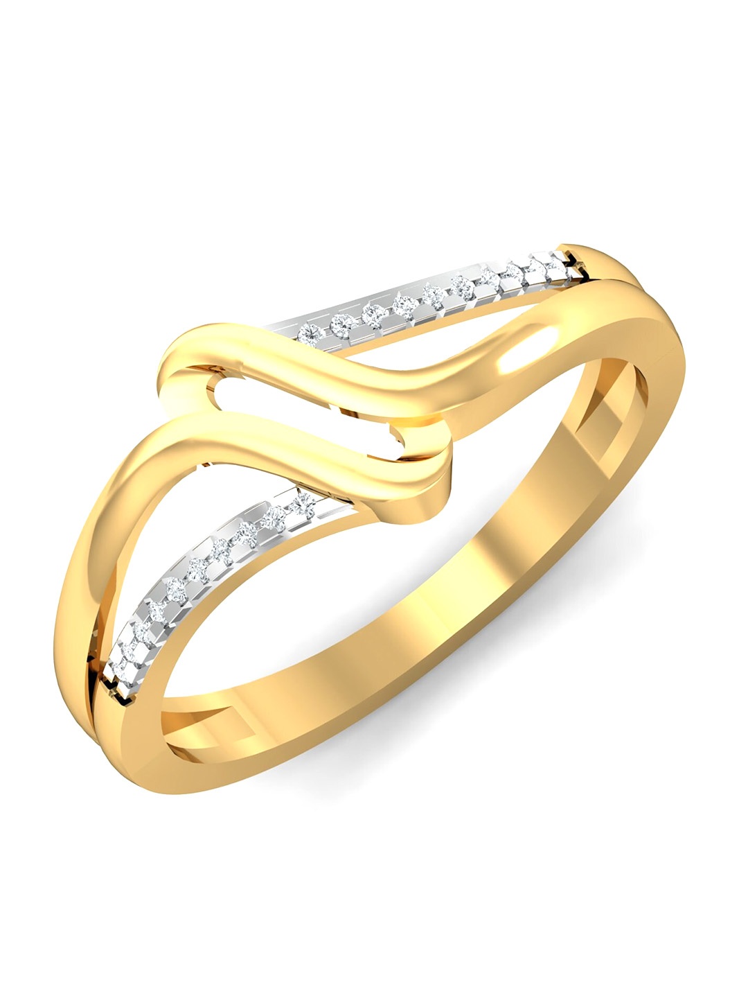 

KUBERBOX 18KT Gold Diamond Studded Finger Ring-2.72gm