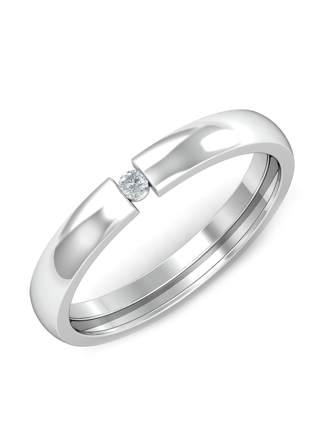 

KUBERBOX 18KT White Gold Diamond Studded Finger Ring-2.75gm