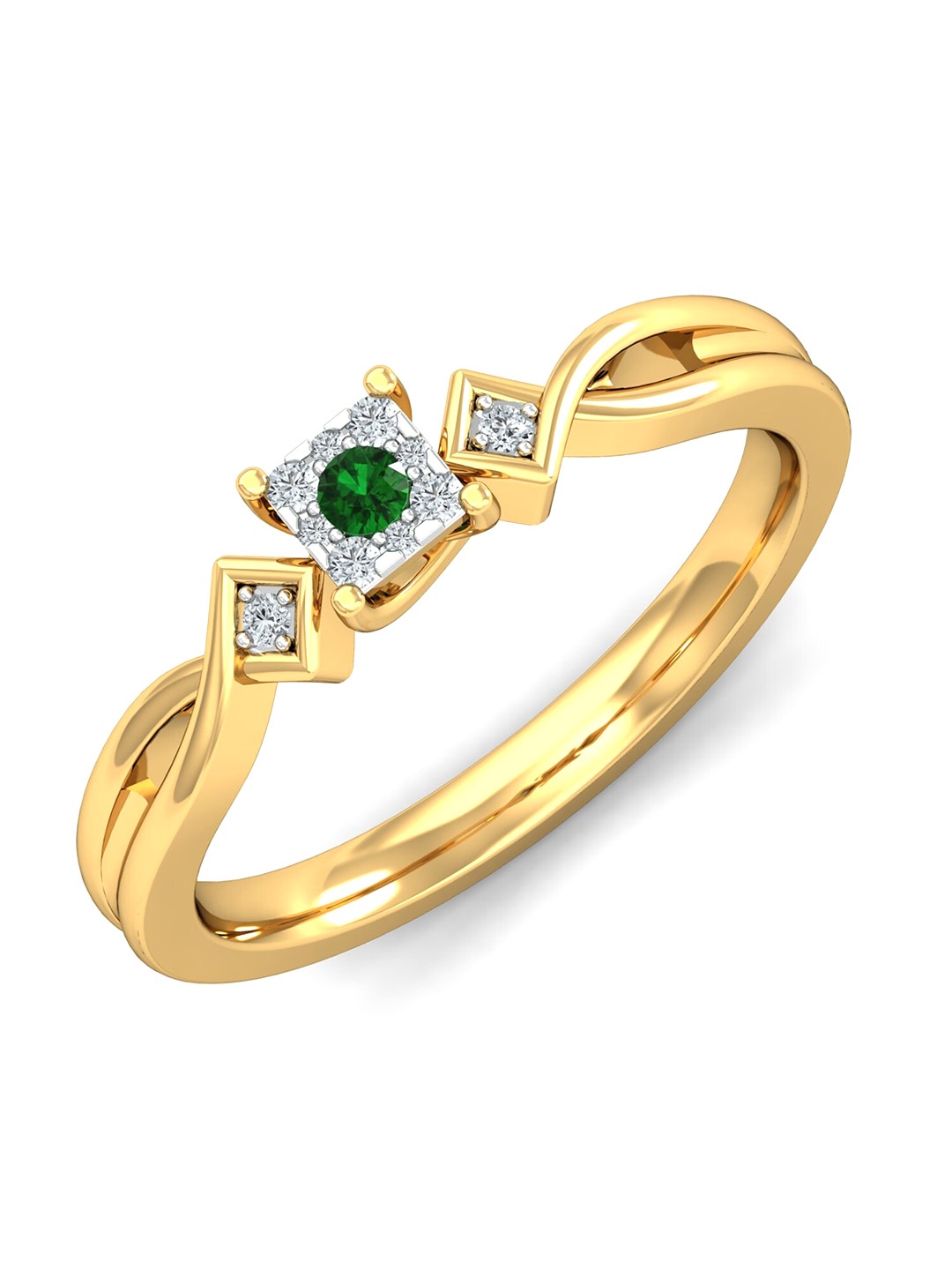 

KUBERBOX 18KT Gold Diamond Studded Finger Ring-2.87gm