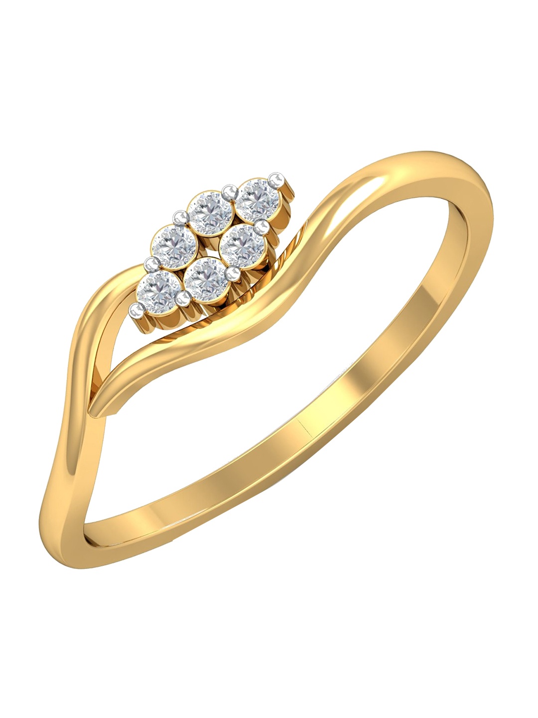 

KUBERBOX 18KT Gold Diamond Studded Finger Ring-1.46gm